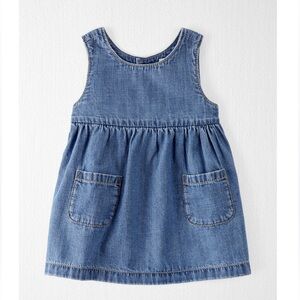 Carters Little Planet denim chambray dress with bloomers